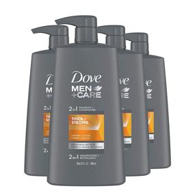 img 4 attached to 🧴 Dove Men + Care Fortifying 2 in 1 Shampoo & Conditioner - Cleanses and Purifies Thick & Strong Hair, Boosts Strength and Rejuvenates with Hair Vigor - Pack of 4, 25.4 oz