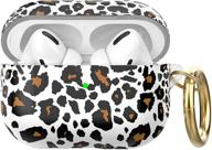 niutrendz cute cow print case for airpods pro case cover tpu hard case protective skin with keychain compatible with apple airpods pro (leopard) logo