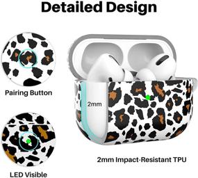 img 1 attached to NIUTRENDZ Cute Cow Print Case For Airpods Pro Case Cover TPU Hard Case Protective Skin With Keychain Compatible With Apple AirPods Pro (Leopard)