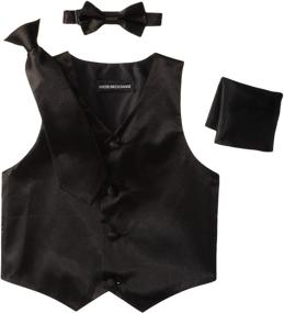 img 2 attached to 👔 Stylish Satin 4 Piece Vest Set for Little Boys by American Exchange