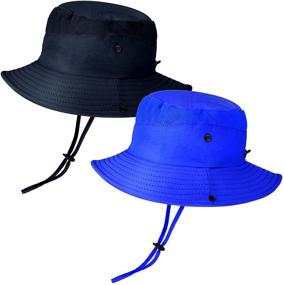 img 3 attached to 🧢 Protective and Stylish 2-Piece Sun Hat for Boys and Girls - Adjustable Bucket Hat with Removable Neck Flap - Ideal Summer Beach Cap