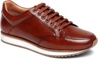 👟 men's burgundy calfskin fashion sneakers by anthony veer logo