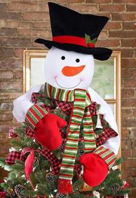 img 4 attached to 🎄 Snowman Hugger Christmas Tree Topper: Complete your Winter Wonderland Party with this Xmas Holiday Decoration Ornament