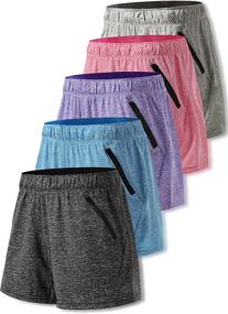 img 4 attached to 🏋️ Stay Active and Stylish with Liberty Imports 5 Pack Women's 5" Quick Dry Yoga Training Shorts - Zipper Pockets Included!