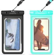 upgraded floating waterproof phone pouch - universal waterproof bag/case for iphone xs max/xr/xs/x/8 plus/8/7/6s plus, samsung galaxy s10/s10 plus/s9/a/j/note, moto/blu/etc - pack of 2 (up to 6.8’’) logo