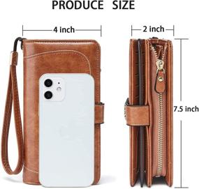 img 1 attached to 👛 Stylish OPAGE Oil Waxed Brown Leather Wallet for Women with RFID Blocking & Large Capacity