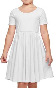 img 4 attached to 👗 Girls' Cotton Casual Sleeve Dresses by Boyoo