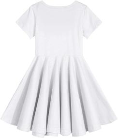 img 2 attached to 👗 Girls' Cotton Casual Sleeve Dresses by Boyoo