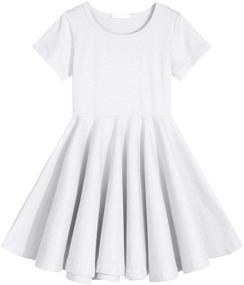 img 3 attached to 👗 Girls' Cotton Casual Sleeve Dresses by Boyoo