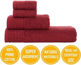 img 2 attached to 🧖 Luxurious 100% Turkish Cotton Red Towel Set with Red Antic Trim - Bath, Hand & Wash Cloth Towels Included