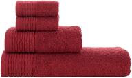 🧖 luxurious 100% turkish cotton red towel set with red antic trim - bath, hand & wash cloth towels included logo