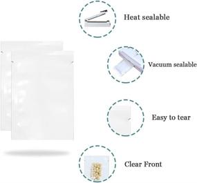 img 3 attached to 🔒 300-Piece 2.8mil Heat Seal Bags - White Front Clear Open Top 2.4x3.5 inch: Ideal for Food Storage, Samples, and More!