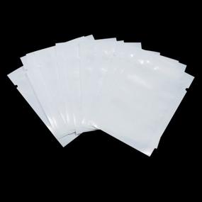 img 1 attached to 🔒 300-Piece 2.8mil Heat Seal Bags - White Front Clear Open Top 2.4x3.5 inch: Ideal for Food Storage, Samples, and More!