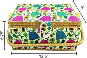 img 1 attached to Organize Your Sewing Supplies with Tidy Crafts Large Fabric Covered Sewing Basket and Insert Organizer