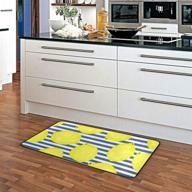 kitchen yellow stripes non slip doormats logo