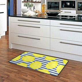 img 3 attached to Kitchen Yellow Stripes Non Slip Doormats