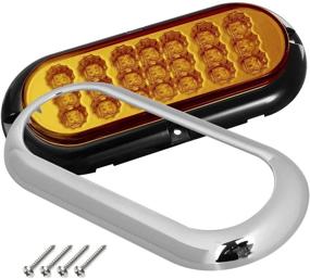 img 2 attached to 🚦 Partsam 6-1/2" Oval Amber LED Trailer Lights - 2Pcs Flange Mount, Reflectors, Turn Signal, Side Marker, Truck Trailer, 12V Parking Light w/ Chrome Bezels