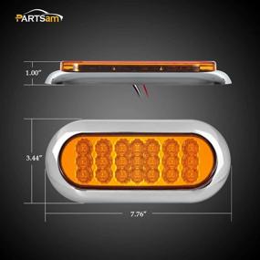 img 1 attached to 🚦 Partsam 6-1/2" Oval Amber LED Trailer Lights - 2Pcs Flange Mount, Reflectors, Turn Signal, Side Marker, Truck Trailer, 12V Parking Light w/ Chrome Bezels