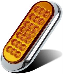 img 3 attached to 🚦 Partsam 6-1/2" Oval Amber LED Trailer Lights - 2Pcs Flange Mount, Reflectors, Turn Signal, Side Marker, Truck Trailer, 12V Parking Light w/ Chrome Bezels