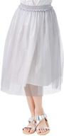 solocote girls tutu tulle skirt with elastic waistband, 3-layer kids dress, age 3-14 years logo