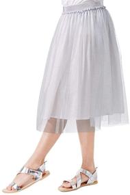 img 1 attached to SOLOCOTE Girls Tutu Tulle Skirt with Elastic Waistband, 3-Layer Kids Dress, Age 3-14 Years