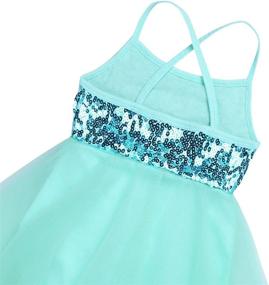 img 2 attached to 👗 FEESHOW Girls Sequined Camisole Ballet Dance Tutu Dress: Sparkling Leotard with Fairy Asymmetrical Skirt