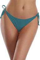 👙 shekini women's brazilian cheeky swim brief with tie side and ruched back logo