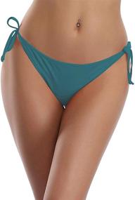 img 4 attached to 👙 SHEKINI Women's Brazilian Cheeky Swim Brief with Tie Side and Ruched Back