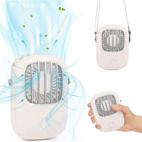 img 4 attached to 🔌 Portable Hands-Free Necklace Fan: Rechargeable Mini USB Fan, 3 Speeds, for Women Kids Girls Man Teens Desk Outdoor Travel Office Household