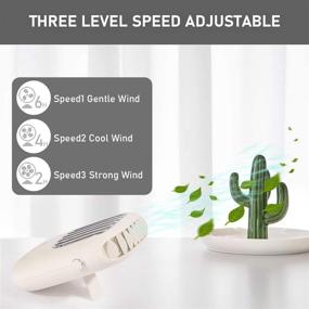 img 3 attached to 🔌 Portable Hands-Free Necklace Fan: Rechargeable Mini USB Fan, 3 Speeds, for Women Kids Girls Man Teens Desk Outdoor Travel Office Household