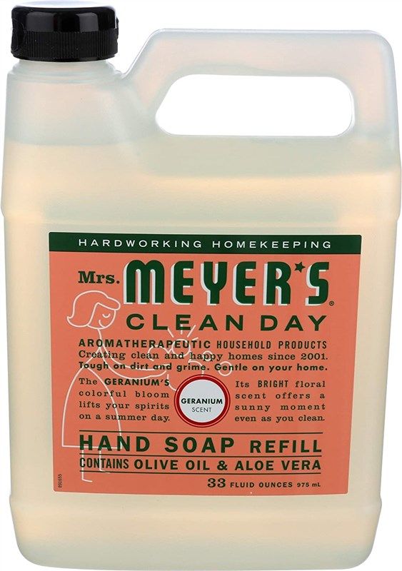 mrs meyers hand soap geranm 로고