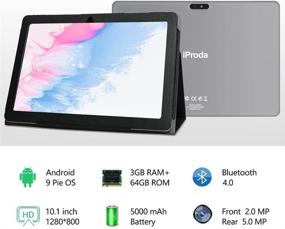 img 3 attached to 📱 iProda T1045A 10.1 inch Android Tablet - 3GB RAM 64GB ROM, Android 9.0, Quad Core Processor, 1280x800 HD IPS Screen, 5000mAh, Dual-Band Wi-Fi, HDMI, GPS, Metal Shell