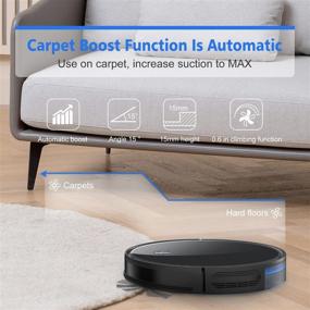 img 2 attached to 🤖 1800Pa Robotic Vacuum Cleaner with Slim Design, Max Suction for Pet Hair, Quiet Multiple Cleaning Modes, Self-Charging & Boundary Strips, Ideal for Hard Floors and Medium-Pile Carpets