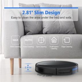 img 1 attached to 🤖 1800Pa Robotic Vacuum Cleaner with Slim Design, Max Suction for Pet Hair, Quiet Multiple Cleaning Modes, Self-Charging & Boundary Strips, Ideal for Hard Floors and Medium-Pile Carpets