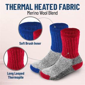 img 1 attached to 🧦 Warm Winter Boot Socks: Kids Thermal Socks for Boys & Girls | 2 Pack Insulated Socks