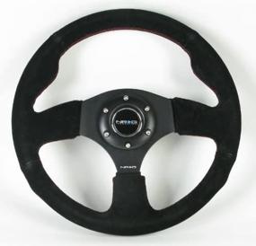 img 1 attached to Enhanced NRG Innovations ST-012S 320mm Sport Suede Steering Wheel for Racing