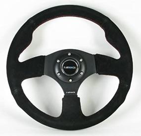 img 3 attached to Enhanced NRG Innovations ST-012S 320mm Sport Suede Steering Wheel for Racing