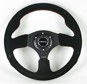 img 2 attached to Enhanced NRG Innovations ST-012S 320mm Sport Suede Steering Wheel for Racing