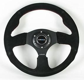 img 4 attached to Enhanced NRG Innovations ST-012S 320mm Sport Suede Steering Wheel for Racing