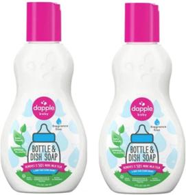 img 1 attached to Dapple 3 oz. Pure 'N' Clean Fragrance-Free Dishwashing Liquid for Bottles and Dishes - Pack of 2