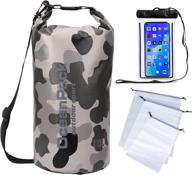 🎒 nc waterproof dry bag: 10l and 20l roll top storage backpack + waterproof cellphone case - ideal for women and men travel, hiking, fishing, and water sports логотип