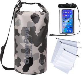 img 4 attached to 🎒 NC Waterproof Dry Bag: 10L and 20L Roll Top Storage Backpack + Waterproof Cellphone Case - Ideal for Women and Men Travel, Hiking, Fishing, and Water Sports