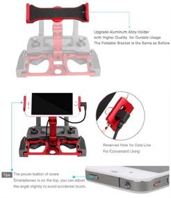 img 3 attached to 📱 Foldable Aluminum Tablet Holder for DJI Mavic Air/Mavic 2/Spark - Crystal Sky Support & Controller Mount Accessories