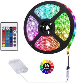 img 4 attached to 🔦 Versatile Battery Powered LED Strip Lights with Remote Control - Multi-Color Changing, DIY Indoor and Outdoor Decoration, 6.56ft/2M