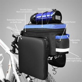 img 3 attached to 🚲 Waterproof Bicycle Pannier Bag - Large Capacity Rear Seat Trunk Bag Backpack, 10-25L, Multi-Function Portable Bike Pack with Extendable Luggage Rack - Ideal for Cycling Travel