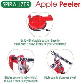 img 1 attached to 🍎 Spiralizer Heavy Duty Die Cast Magnesium Alloy Apple/Potato Peeler Corer, Durable Peelers