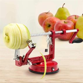 img 3 attached to 🍎 Spiralizer Heavy Duty Die Cast Magnesium Alloy Apple/Potato Peeler Corer, Durable Peelers