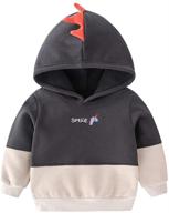 🦖 dino-themed fleece pullover: hzybaby boys kids' hooded sweatshirt logo