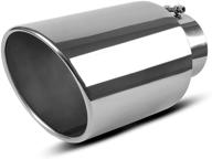 🚙 autosaver88 5 inch inlet exhaust tip: 5" inlet, 8" outlet, 15" length, stainless steel with chrome-plated finish logo