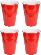 🔴 vibrant red hard plastic cups – 20oz size (4 pack) for unconventional fun logo